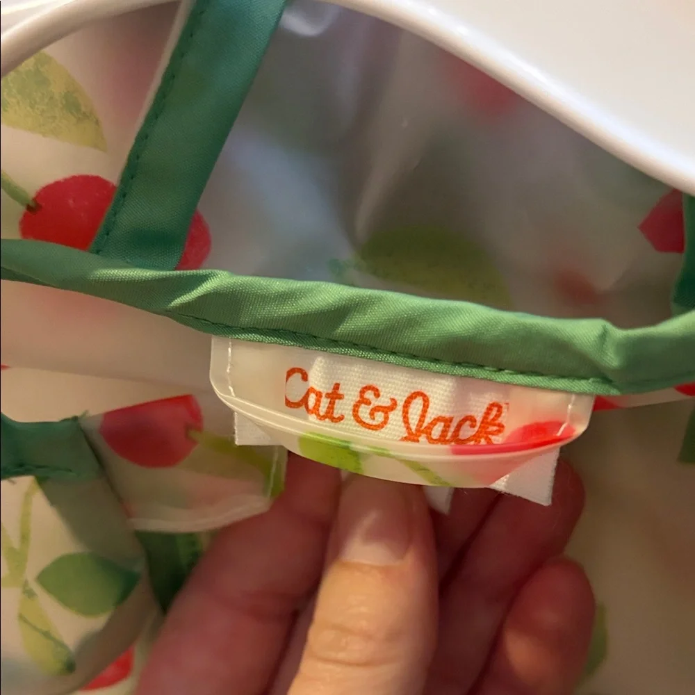 Cat & Jack Cherry Print Raincoat with Green Accents - Picture 2 of 6